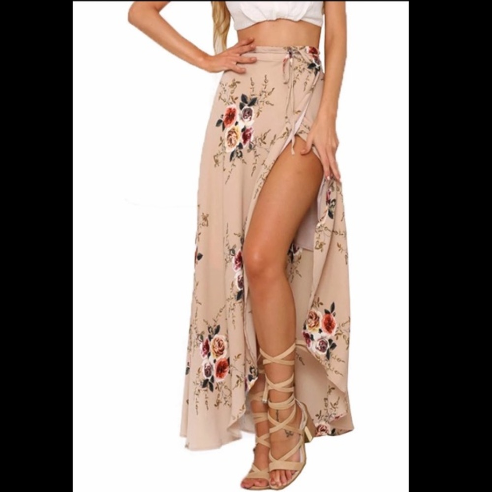 Floral tie skirt